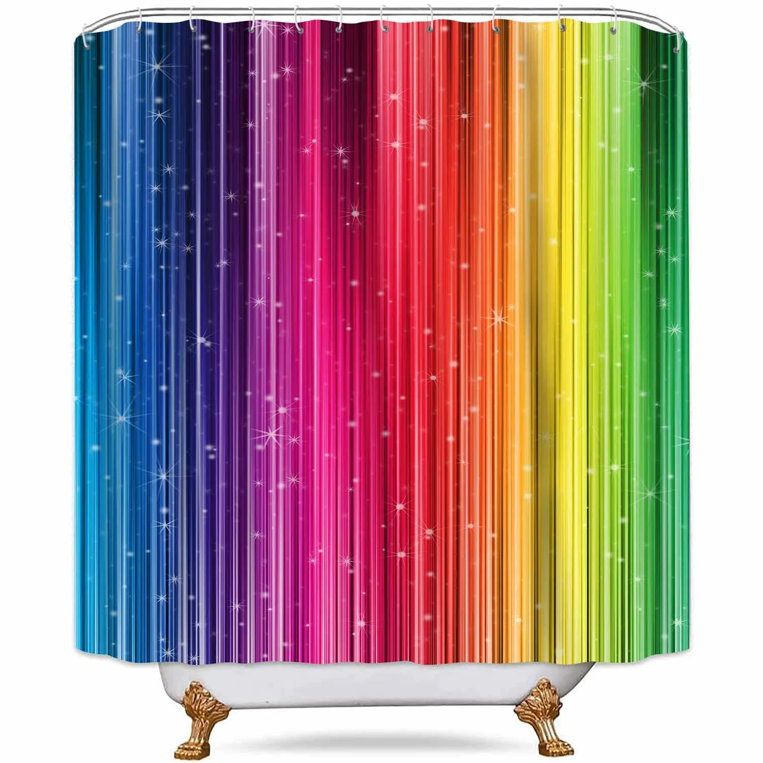Modern NTETSN Art Home Decor Shower Curtain Rainbow Colorful Striped Shower Curtain Waterproof Polyester Fabric Set 72 X 72 Inch DSNT021-72 Reliable