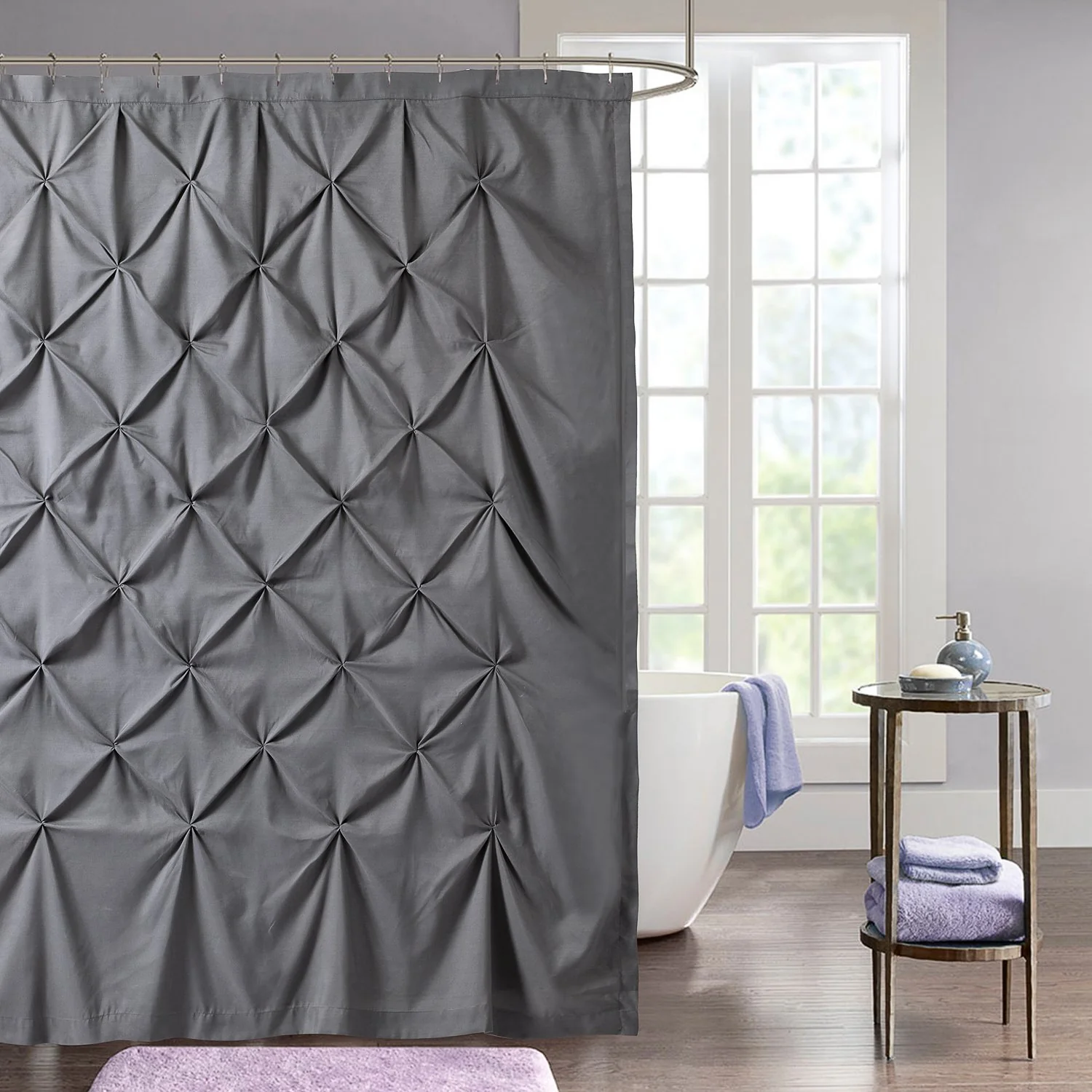 Recyclable Sweet Home Collection PINTCK-SC-Gry Fabric Shower Curtain 70 x 72 Gray Pack of 1 High-End