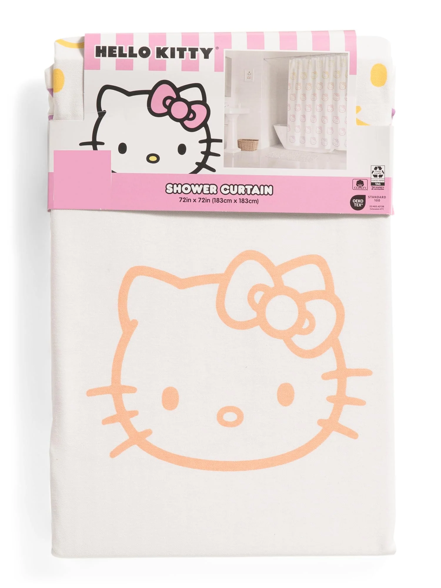Proven Jay Franco Sons Inc. Hello Kitty Shower Curtain 72 x 72 inches Pastel Ombre Hello Kitty One Size Excellent