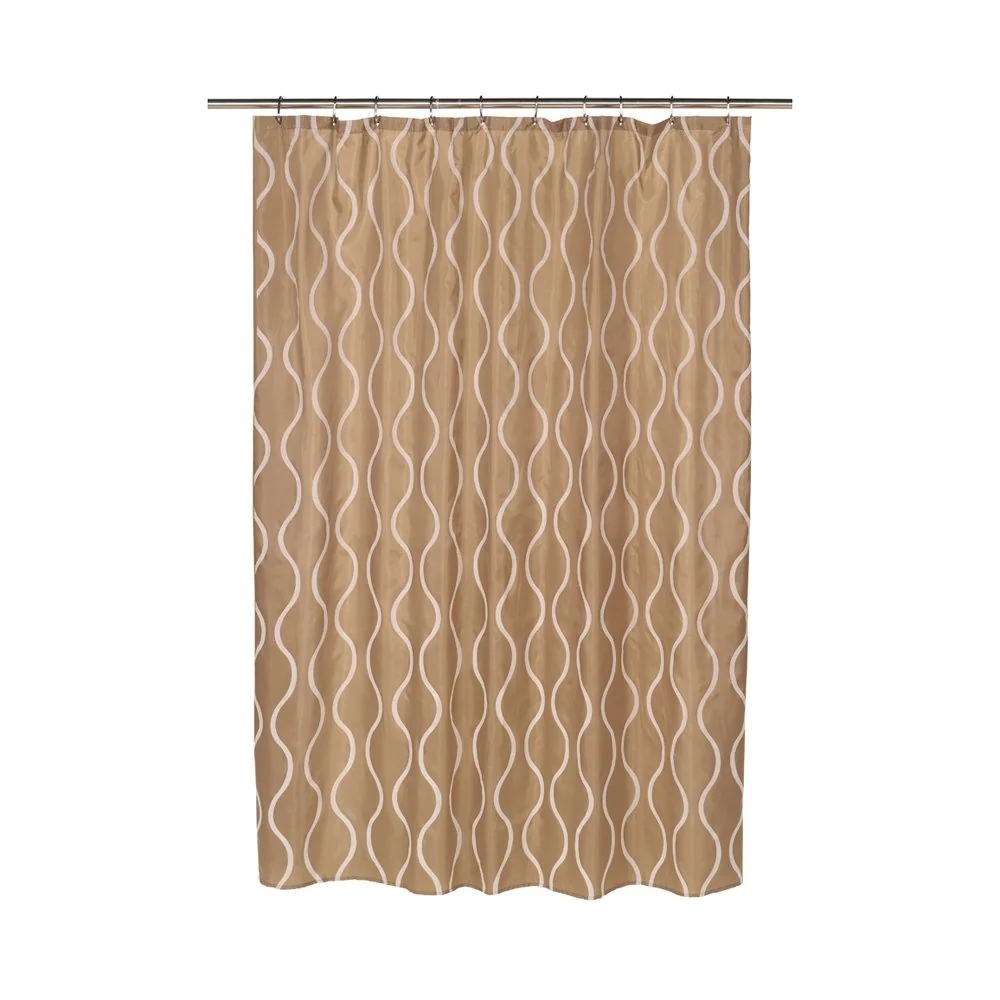 Stylish Carnation Home Fashions Inc Carnation Home Fashions Geneva 70 72-Inch Shower Curtain with Flocking Ivory and Taupe Optimized