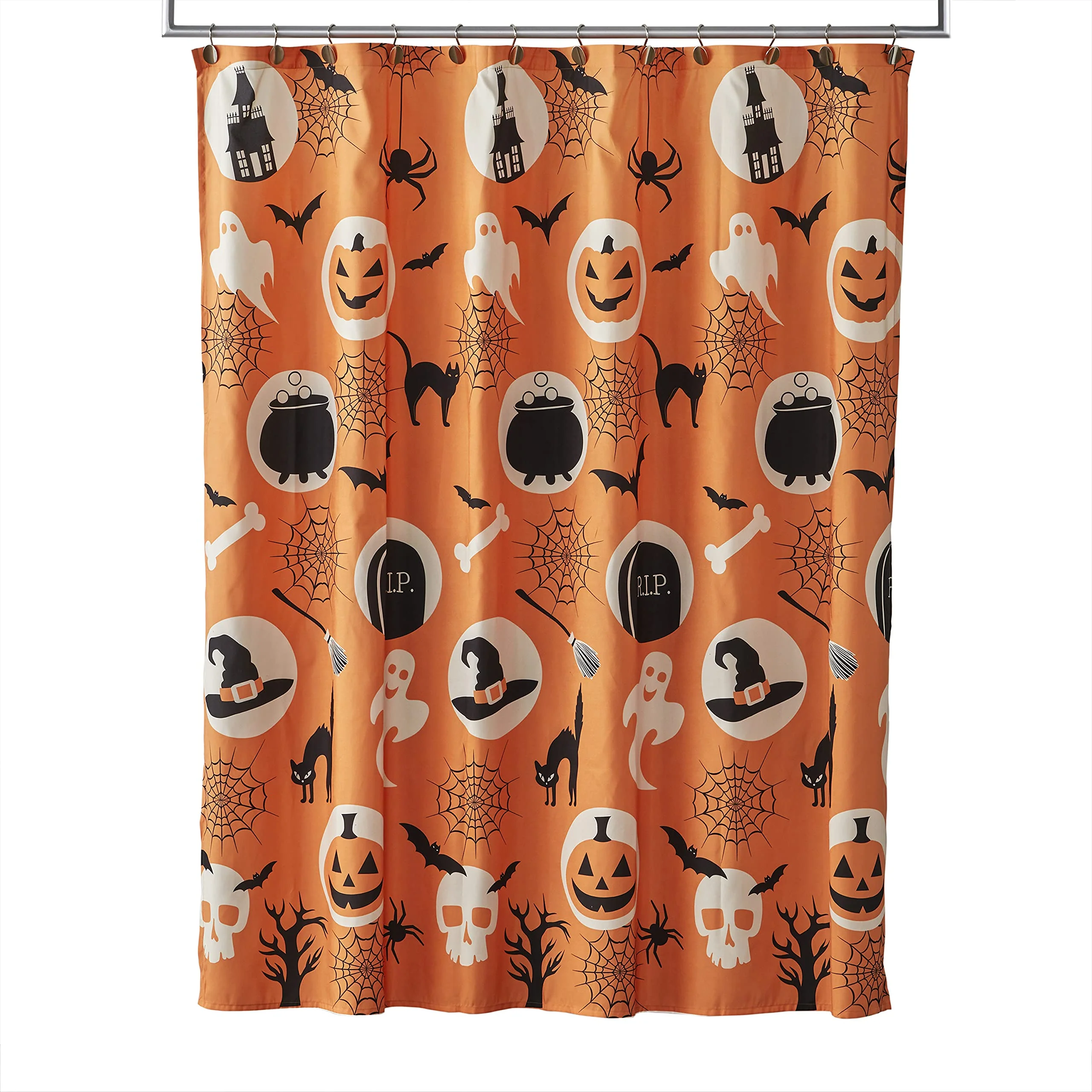 Convenient SKL Home by Saturday Knight Ltd. Spooky Good Time Shower Curtain Multi 70.00 x 72.00 Top-Quality