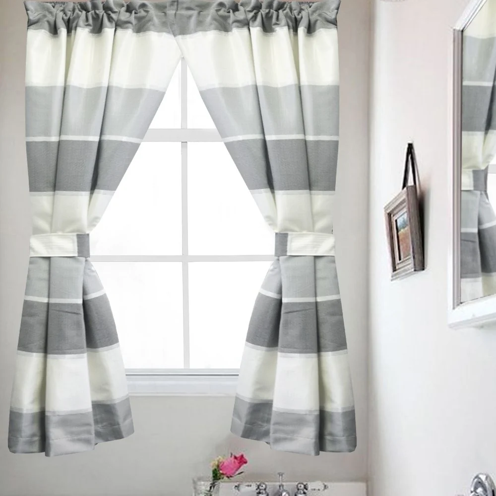 Carefully Designed Popular Bath 865813 Modern LINE Window Curtain Grey Classic