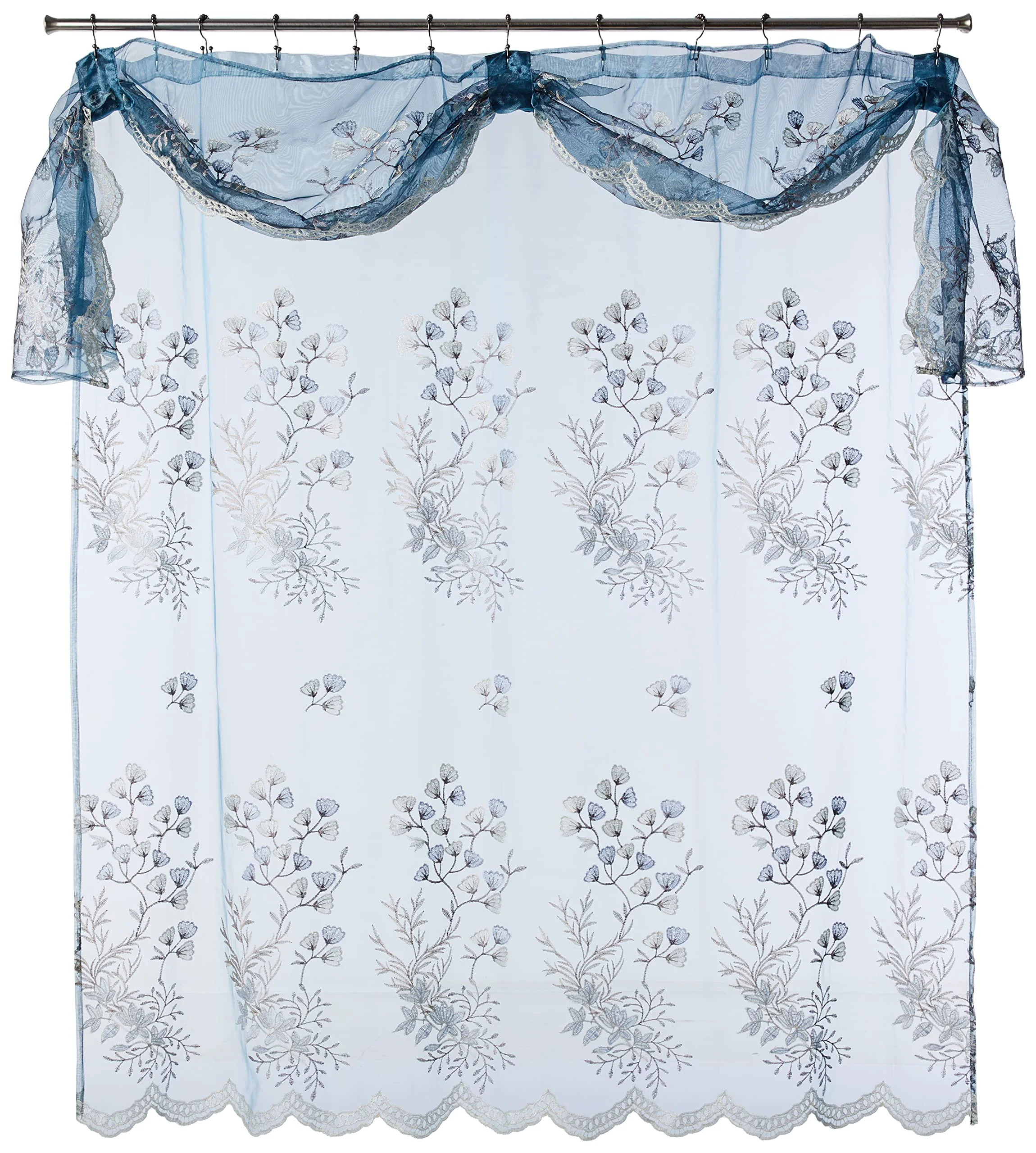 Fast Popular Bath Shower Curtain Capri Slate Blue Genuine