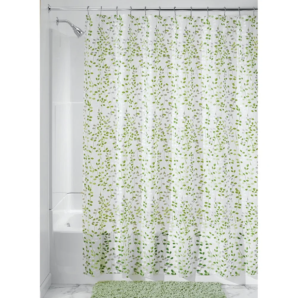 Carefully Designed iDesign Vine Shower Curtain 72 x 72 Green White Trusted