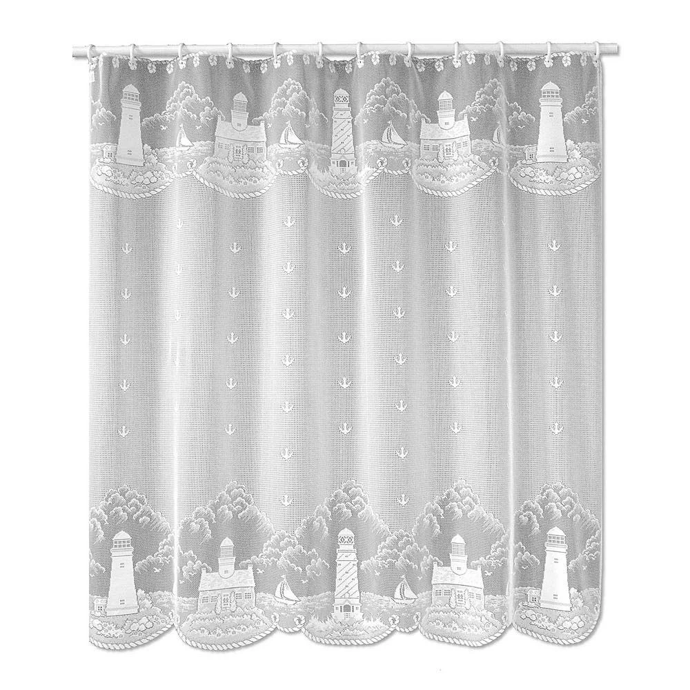 Fine Heritage Lace Lighthouse 72x72 Shower Curtain White Contemporary