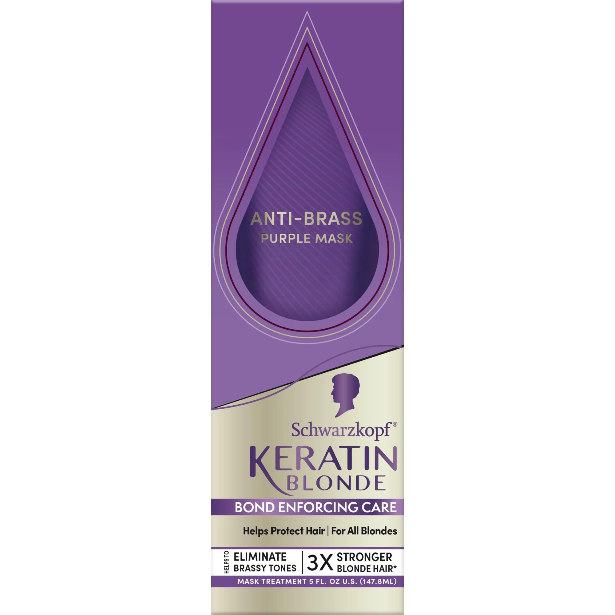Fashionable Schwarzkopf Keratin Blonde Anti-Brass Purple Mask 5 fl oz Helps Strengthen Hair Bond Enforcing Care Tones Brassiness Yellow Tones Adds Top-Quality