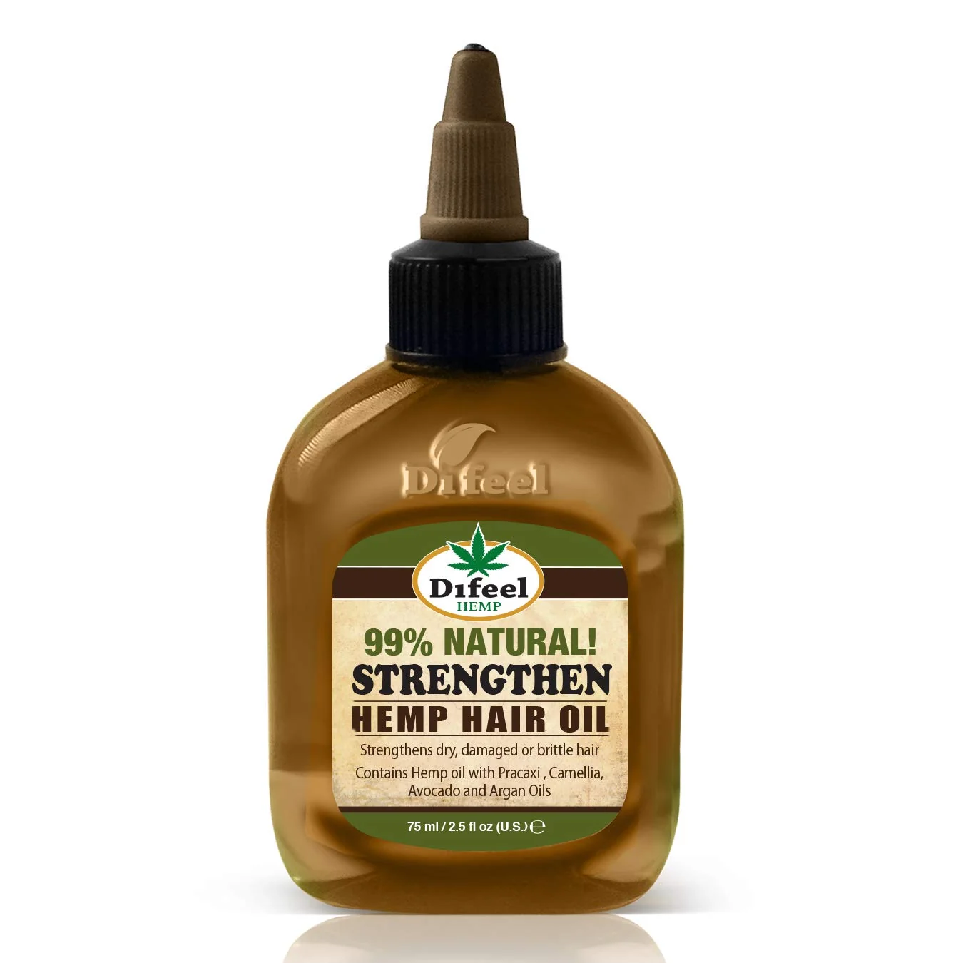 Enhanced Difeel Hemp 99 Natural Hemp Hair Oil - Strengthen 2.5 ounce Sustainable