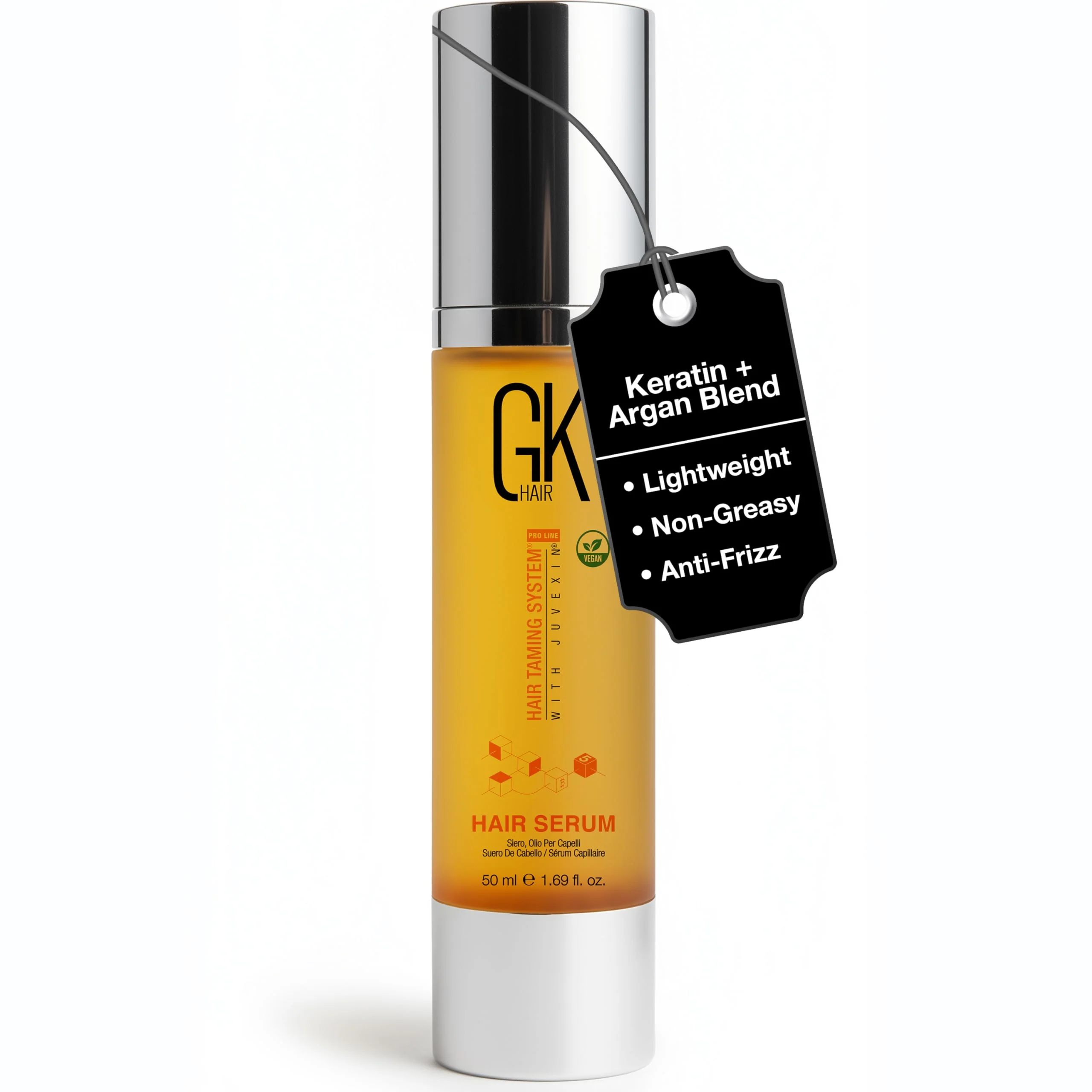 Green GK HAIR Oil - Argan Oil Heat Protectant Serum -Lightweight Hair Serum - For Keratin Frizzy Curly Dry Damaged ends-Adds Shine Excellent