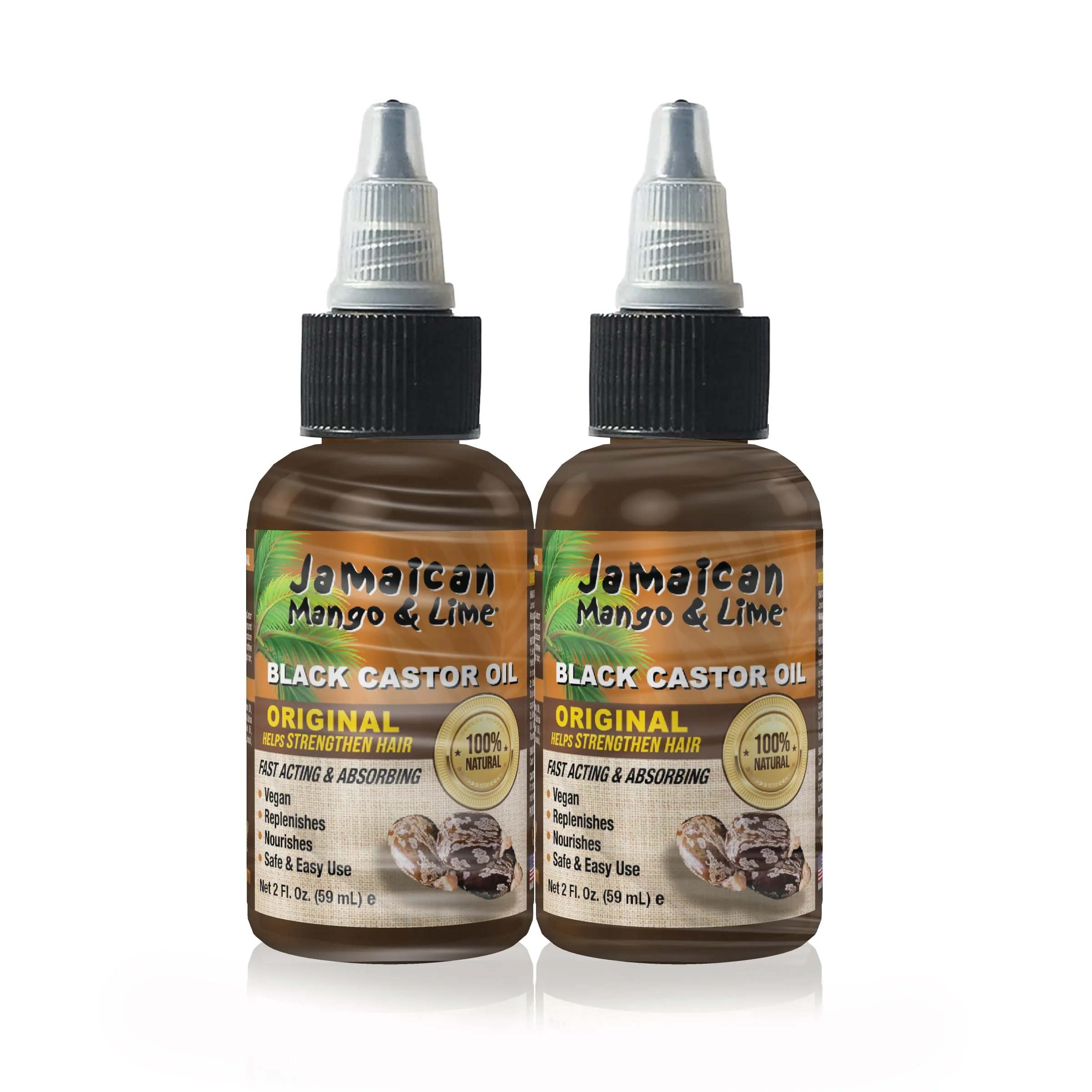 Elegant Jamaican Mango Lime Black Castor Oil - Strength Shine - Lightweight Hair Scalp Oil for Locs Braids Twists Natural Hair - 2 fl oz Trusted