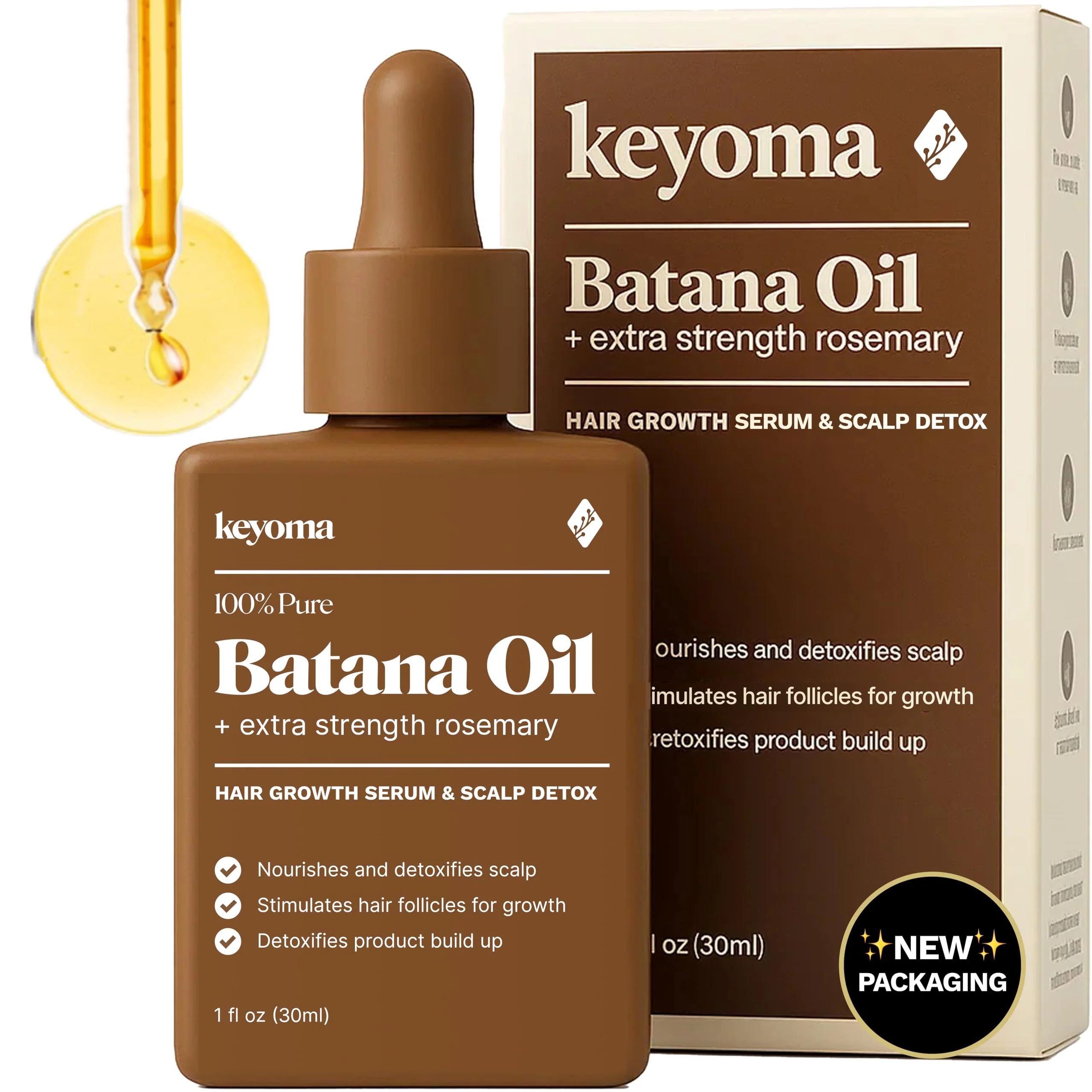 First-Class Keyoma Batana Oil for Hair Growth with Rosemary Nourish Detox Selected