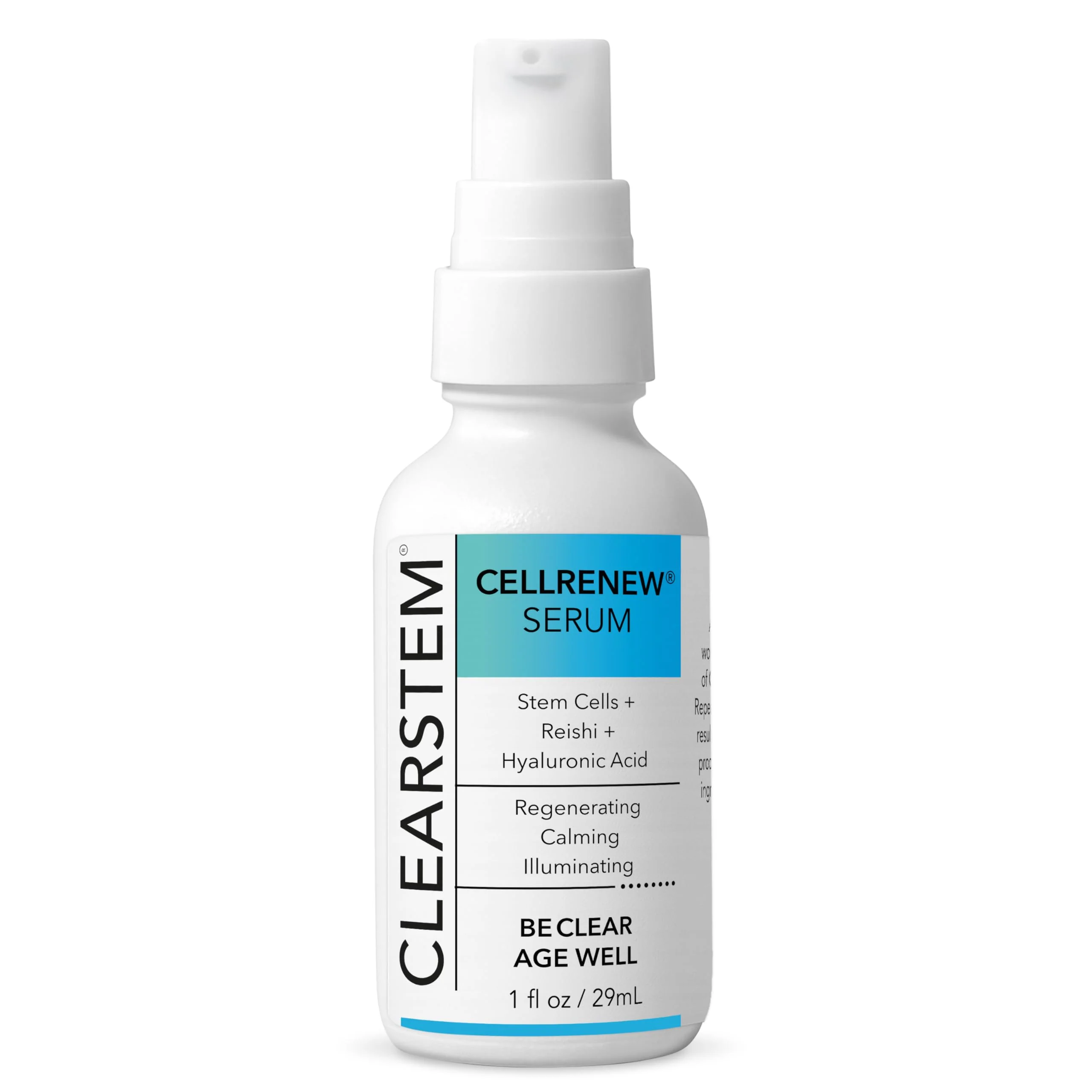 Natural CLEARSTEM - CELLRENEW - Collagen Stem Cell Serum - Acne Youthful Skin Face Serum - Hyaluronic Acid Reishi Aloe Vera - Facial Skin Care Products Original