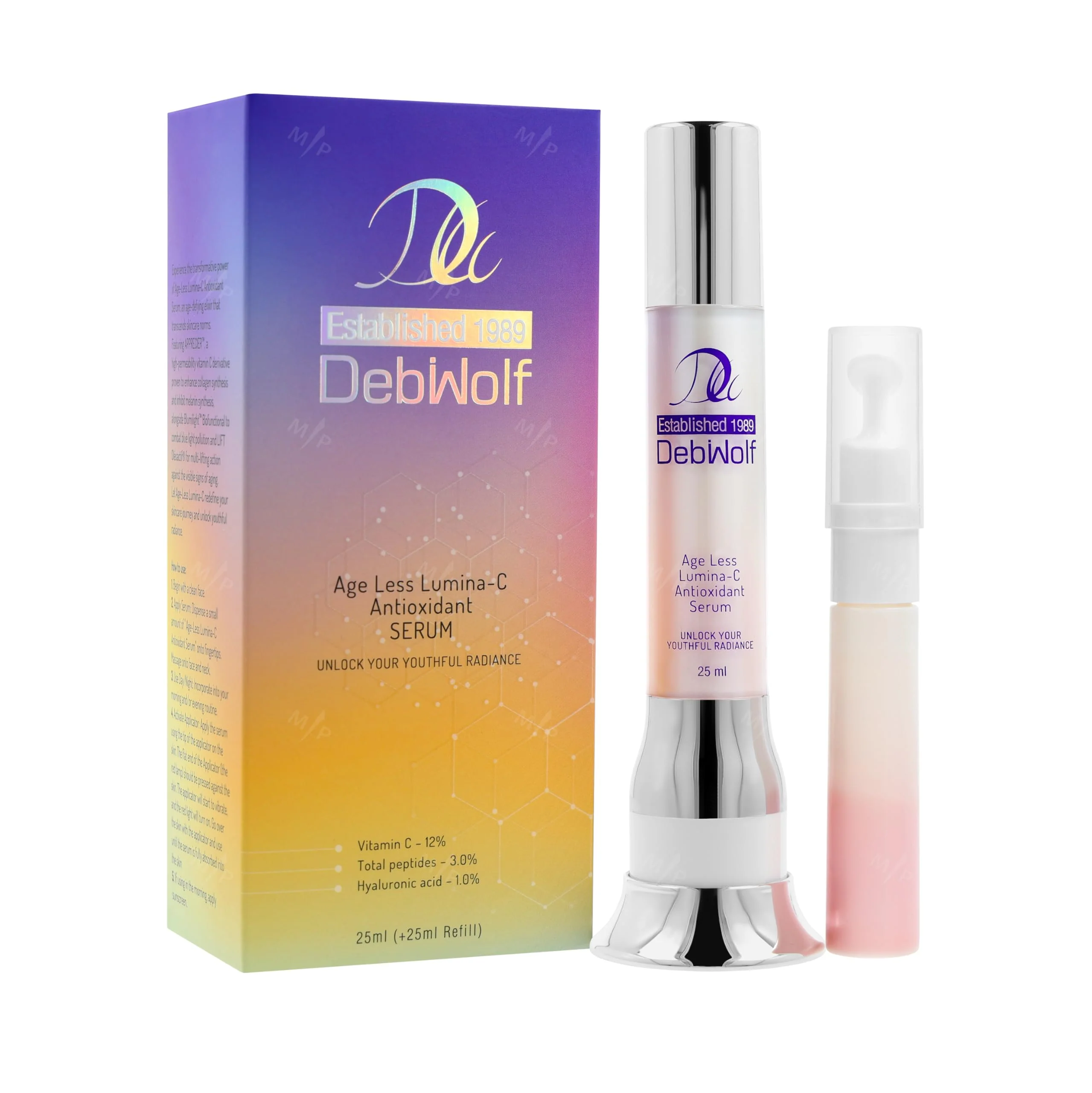 Relaxed DebiWolf Hyaluronic Acid Vitamin C Serum - Anti-Aging Hydrating Firming Blue Light Defense Reduces Wrinkles Dark Spots Powerful Antioxidant Premium Material
