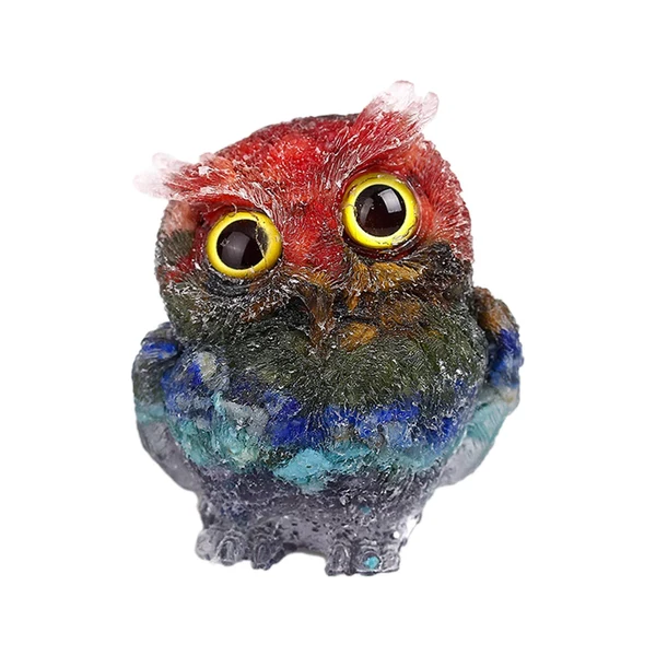 High-Quality Maxbell Natural Crystal Stone Gravel Owl Figurine Home Decor Collectible Owl Statue StyleA Expertly Made