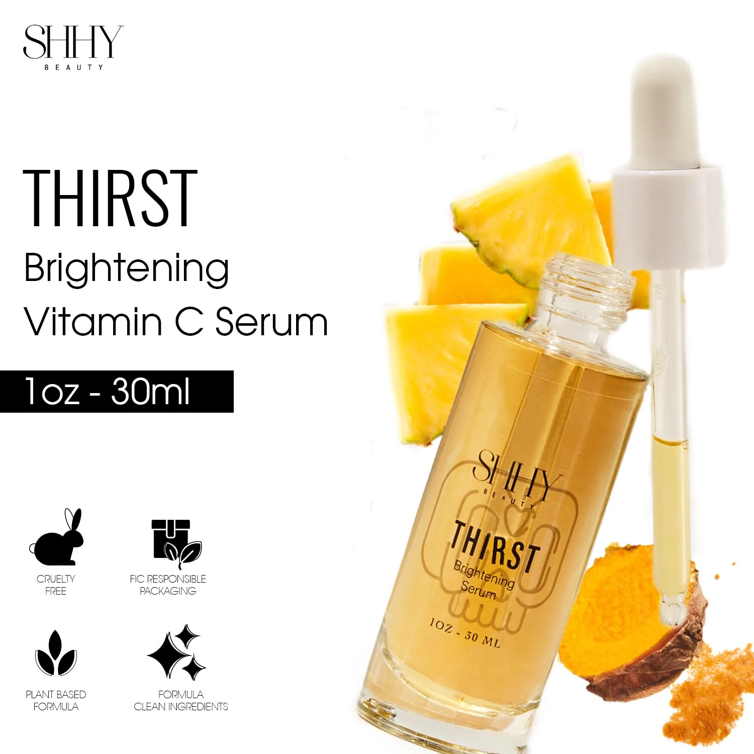 Elite Shhy Beauty THIRST Brightening Vitamin C Serum For Radiant even tone Skin taget dark spots hyperpigmentation and hydration for all Genders Unique