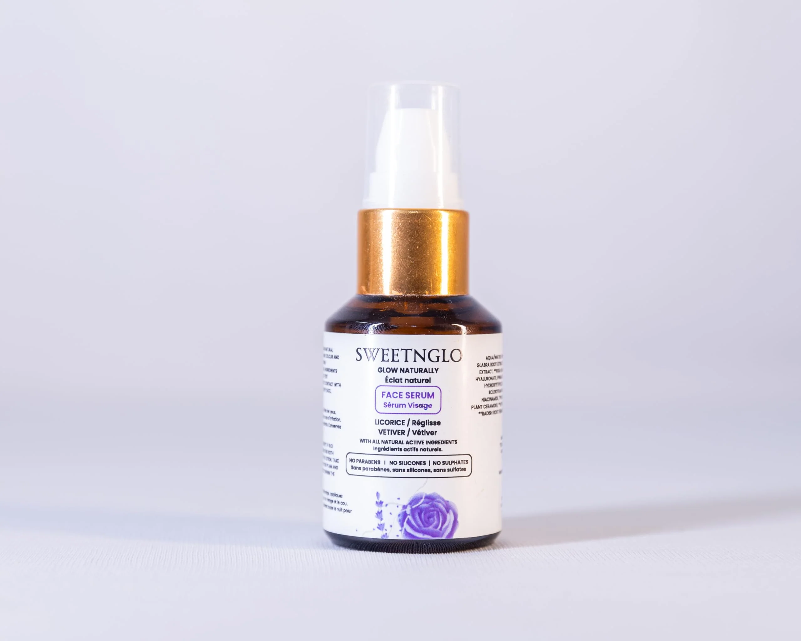 Practical SWEETNGLO Face Serum - Licorice Vetiver Hydrating Glow-Enhancing Calming Aroma Vitamin C Enriched Lightweight Non-Sticky All Skin Smooth