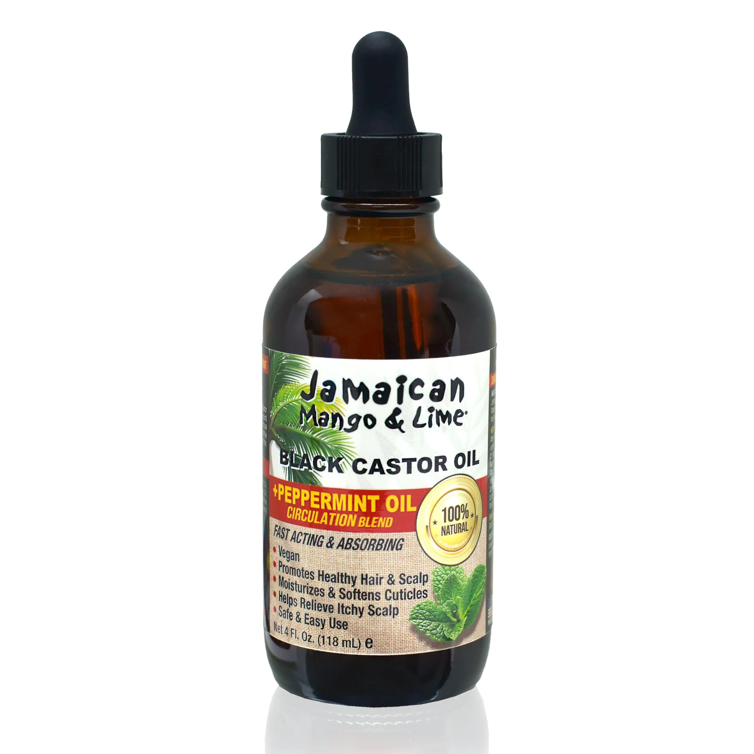 Optimized Jamaican Mango Lime Black Castor oil Peppermint 4 Fl Oz Elegant