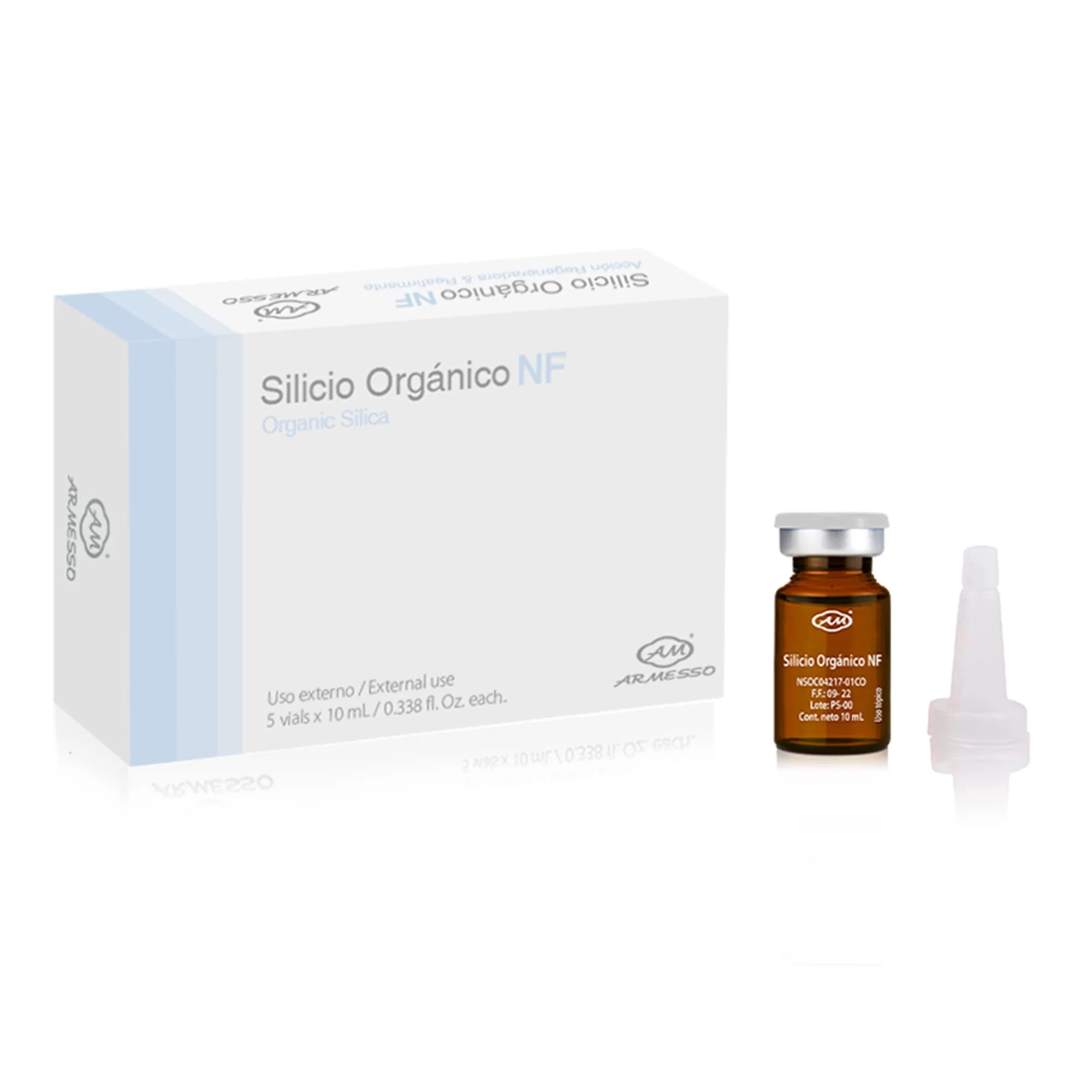 High-Performance AM Armesso Organic Silica NF - Skin Rejuvenation Collagen Support Serum With Organic Silica 0.5 For Professional Use Only 5x10mL Vials Refined