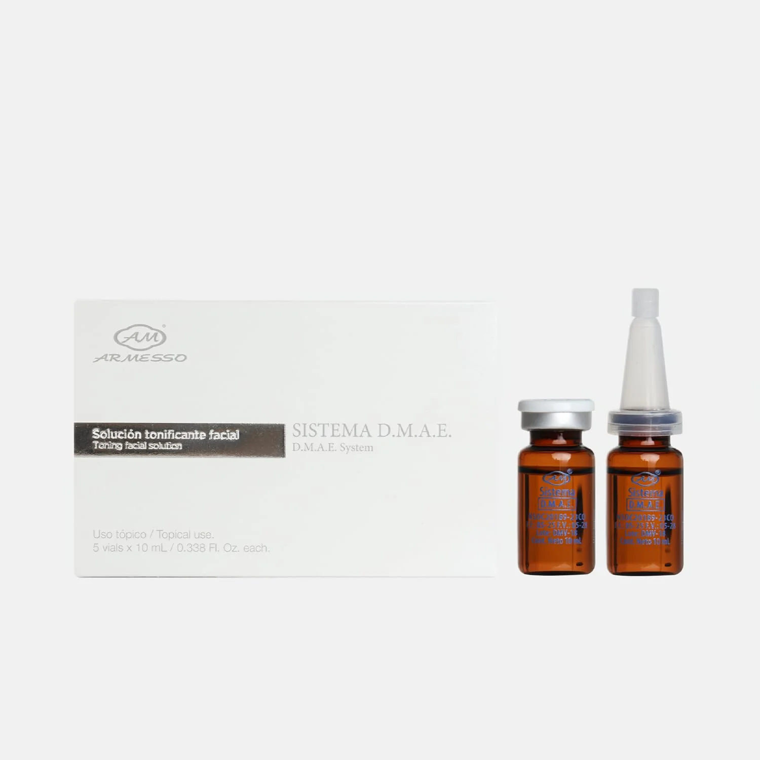 User-Friendly AM Armesso Anti-Aging DMAE System - Firming Elasticity Boosting Serum With 3.4 D.M.A.E. For Professional Cosmetic Use Only 5x10mL Vials Artisan