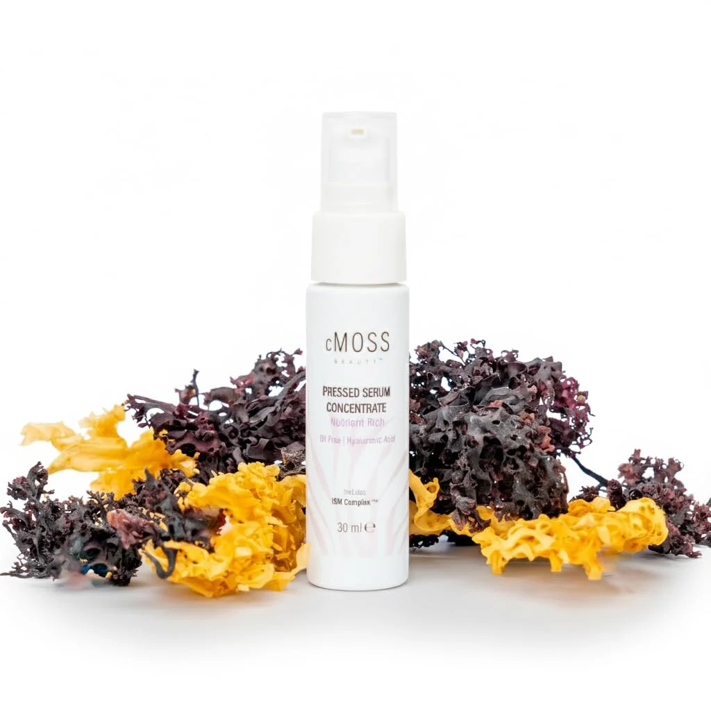 Exclusive cMOSS BEAUTY Sea Moss Infused Pressed Serum Concentrate with Hyaluronic Acid Oil- Vegetable Ceramides and Vitamins A C E to Plump and Tighten High-Grade