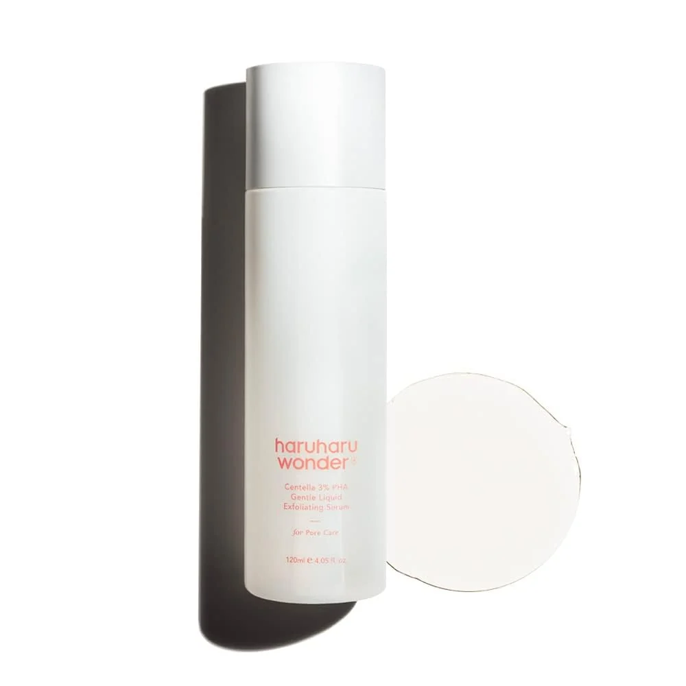 Functional haruharu Wonder Centella 3 PHA Gentle Liquid Exfoliating Serum 4.06 fl oz Gentle Exfoliator Formula for Sensitive Skin Glow Facial Serum Vegan High-Quality