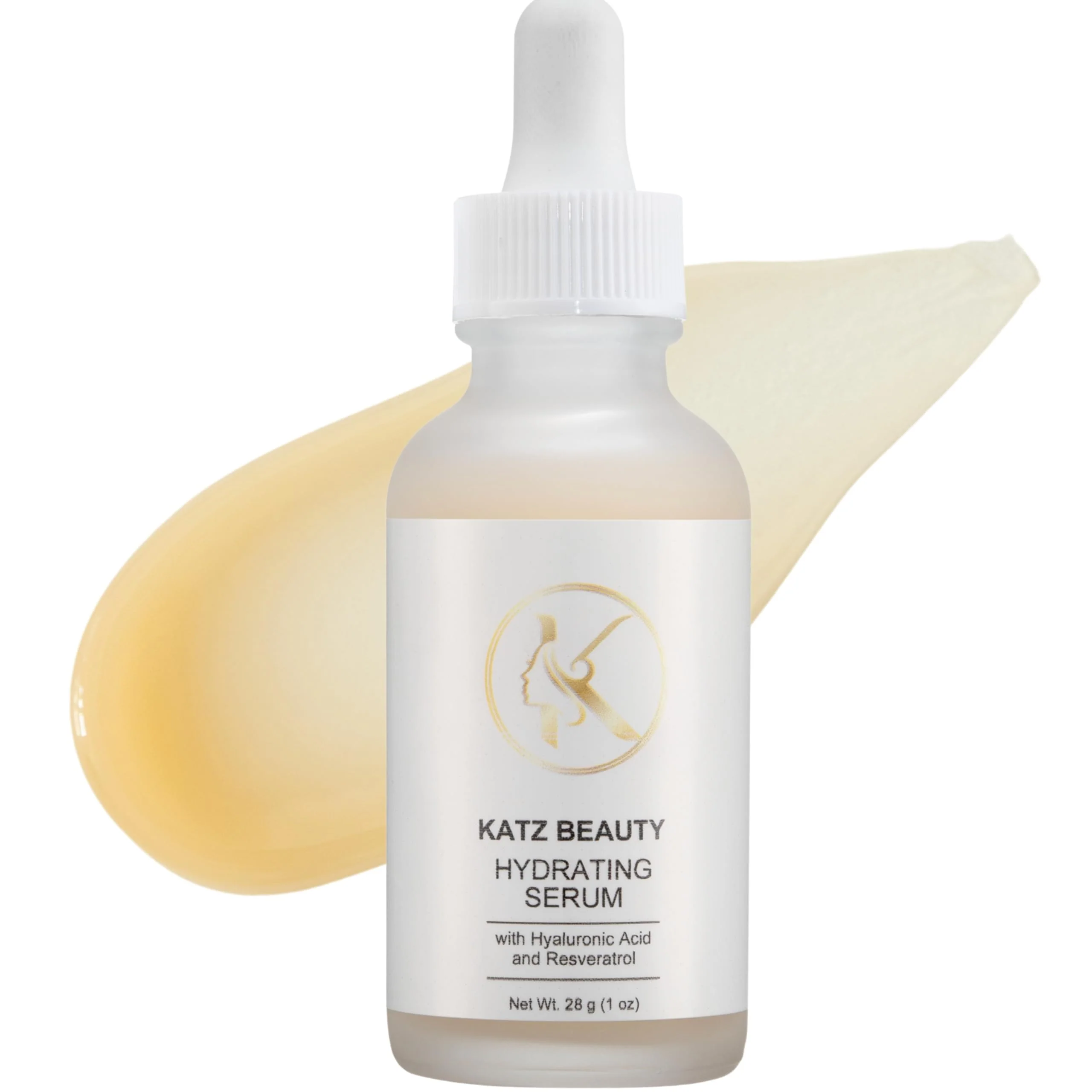 Sophisticated Katz Beauty Hydrating Serum with Hyaluronic Acid Resveratrol - Plumping Face Serum for Dry Sensitive Skin Moisturizing Glow for Women Men 1 fl Unique