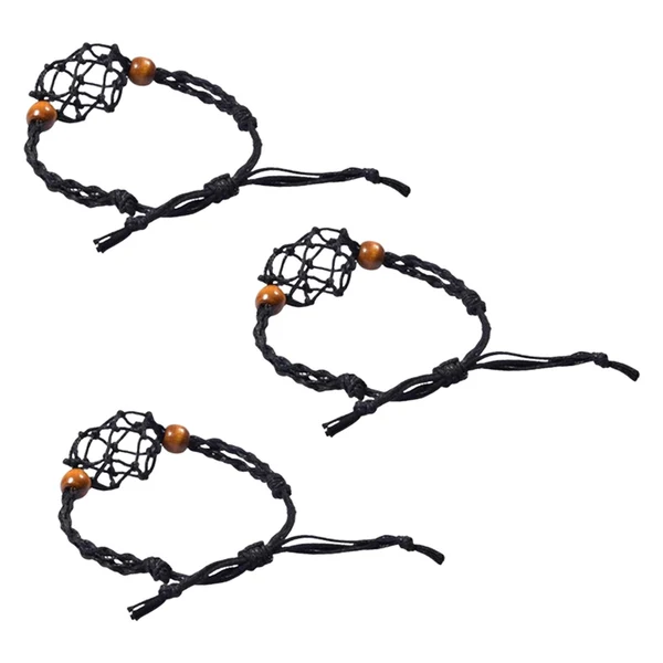 Original Maxbell 3x Empty Stone Holders Bracelets Cage Without Stone Adjustable Stretch Black Dependable