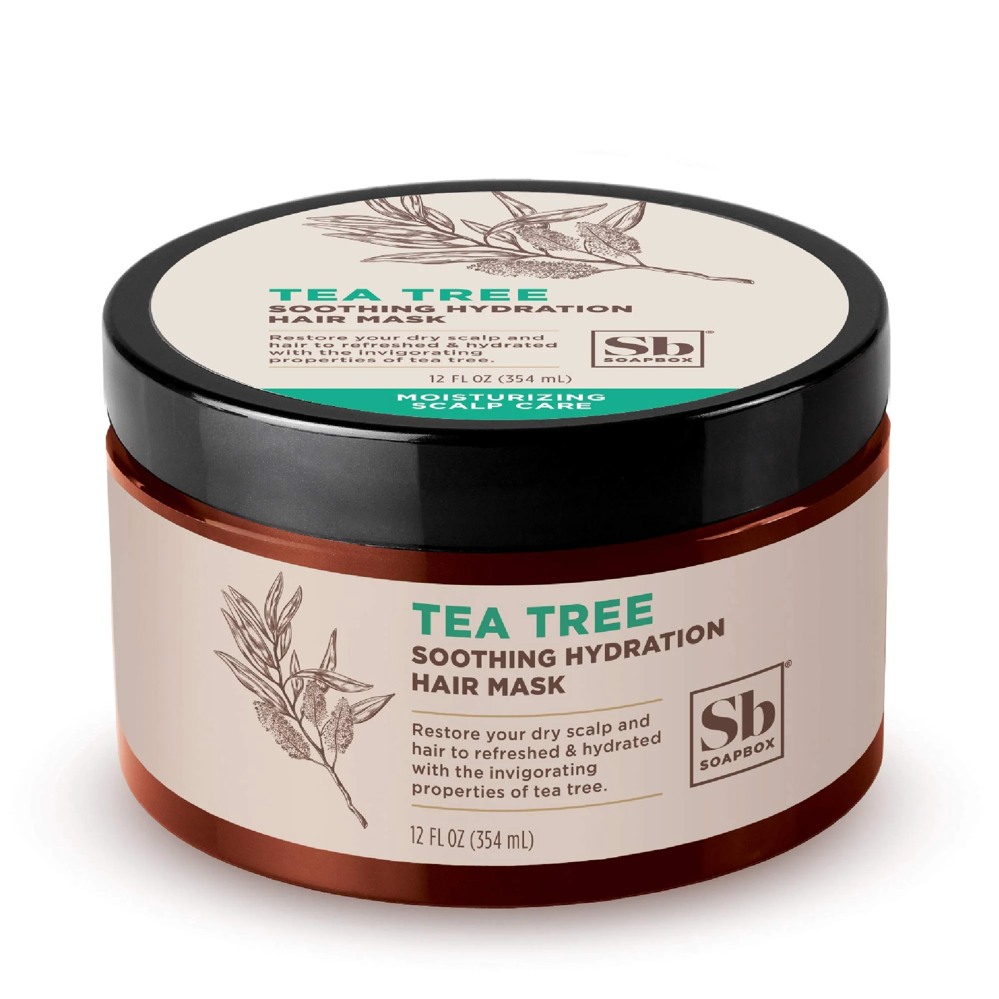 Long-Lasting Soapbox Hair Mask Tea Tree Deep Conditioner - Soothing Hydration for Dry Damaged or Frizzy Hair 12oz Next-Generation