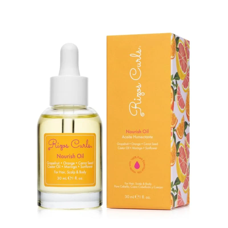 Carefully Designed Rizos Curls Nourish Oil - Strength Frizz Control - Improve Split Ends Repair Dry Brittle Hair - Smooths Hydrates All Hair Types Straight Wavy Practical
