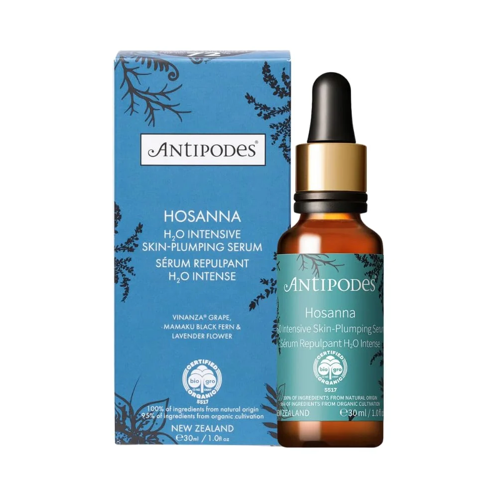 World-Class Hosanna H2O Intensive Skin-Plumping Facial Serum - Hydrating Serum - Collagen Face Serum with New Zealand Bioactives - Dry Skin Dehydrated Skin Lightweight