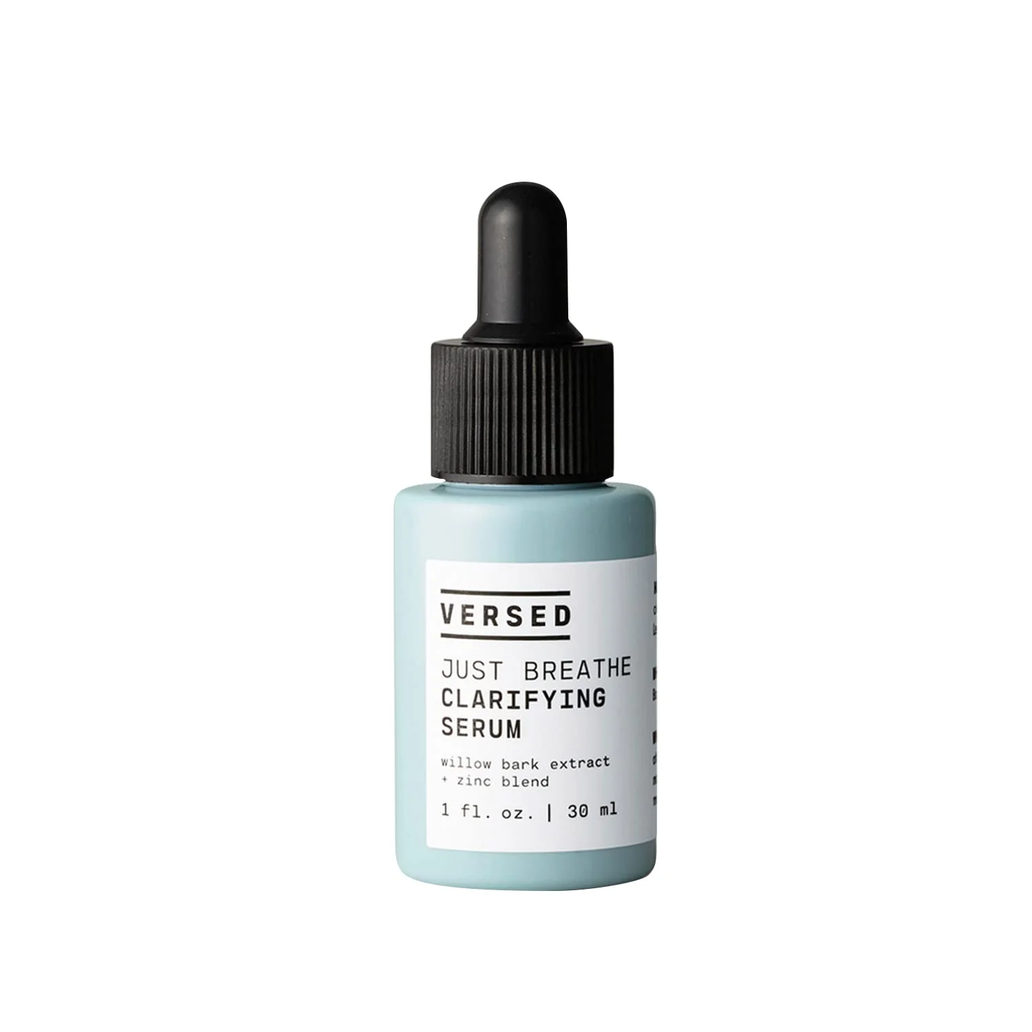 Reusable Versed Just Breathe Clarifying Facial Serum - Blend of Antioxidants Niacinamide White Willow and Zinc Helps Reduce Blemishes Decongest Pores High-End