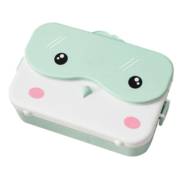 Enhanced Maxbell Portable Bento Lunchbox 4 Compartments Multi Use Microwave for Picnic Office Light Green Unique