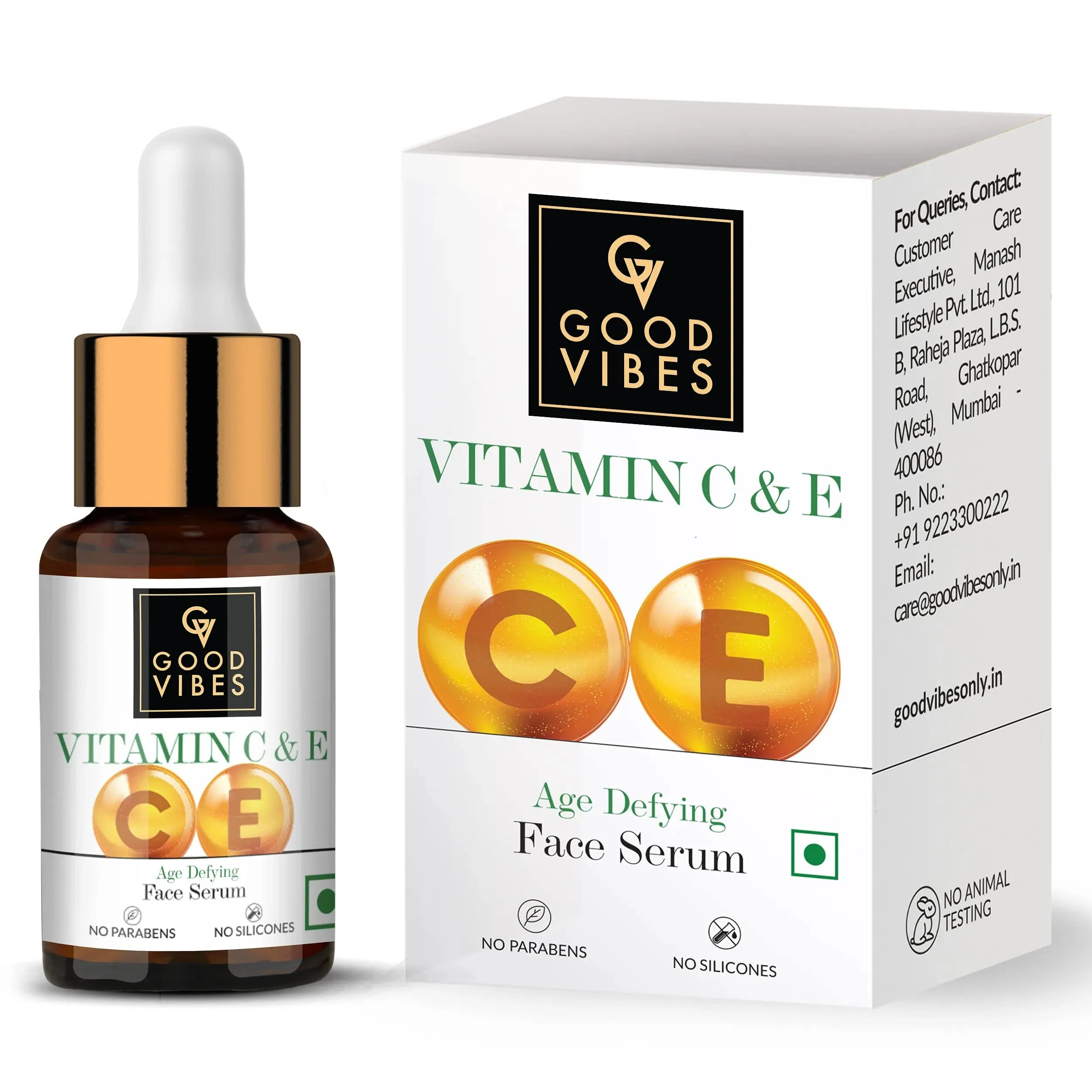Durable Good Vibes Vitamin C Vitamin E Age Defying Face Serum Lightweight Naturally Glowing Serum For All Skin Types Helps Repair Skin Wrinkles No Flexible