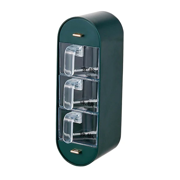 Functional Maxbell Seasoning Box Storage Containers with Handle Punch Bar Home deep green Relaxed