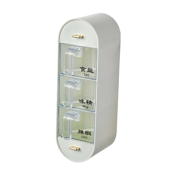 Environmentally Friendly Maxbell Seasoning Box Storage Containers with Handle Punch Bar Home white Trendy