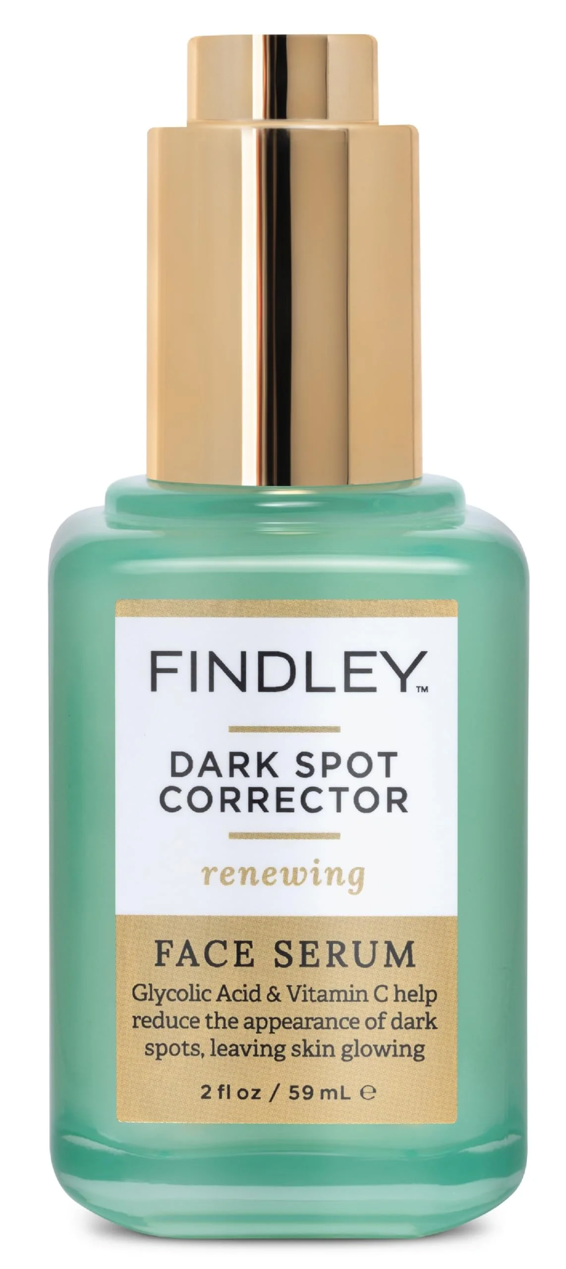 Innovative Findley Dark Spot Corrector Renewing Face Serum with Glycolic Acid Vitamin C - Reduces Dark Spots Signs of Aging Hydrating 2 Fl Oz Reusable