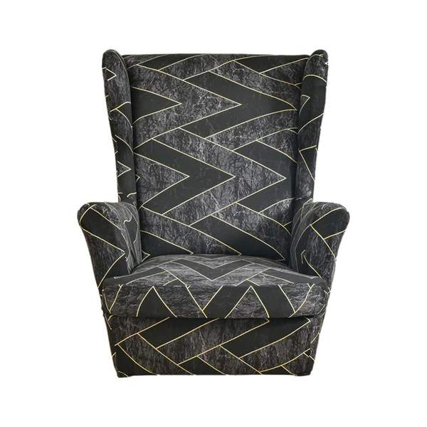 Authentic Maxbell Nonslip Wingback Chair Cover Elastic Modern Polyester Printed for Bedroom Black Gray World-Class
