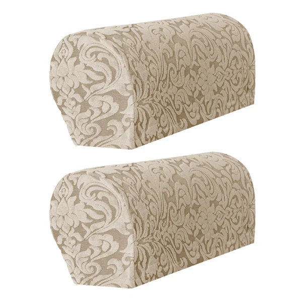Easy-to-Use Maxbell High Stretch Sofa Armrest Cover Jacquard Sofa Armchair Slipcovers Khaki Crafted