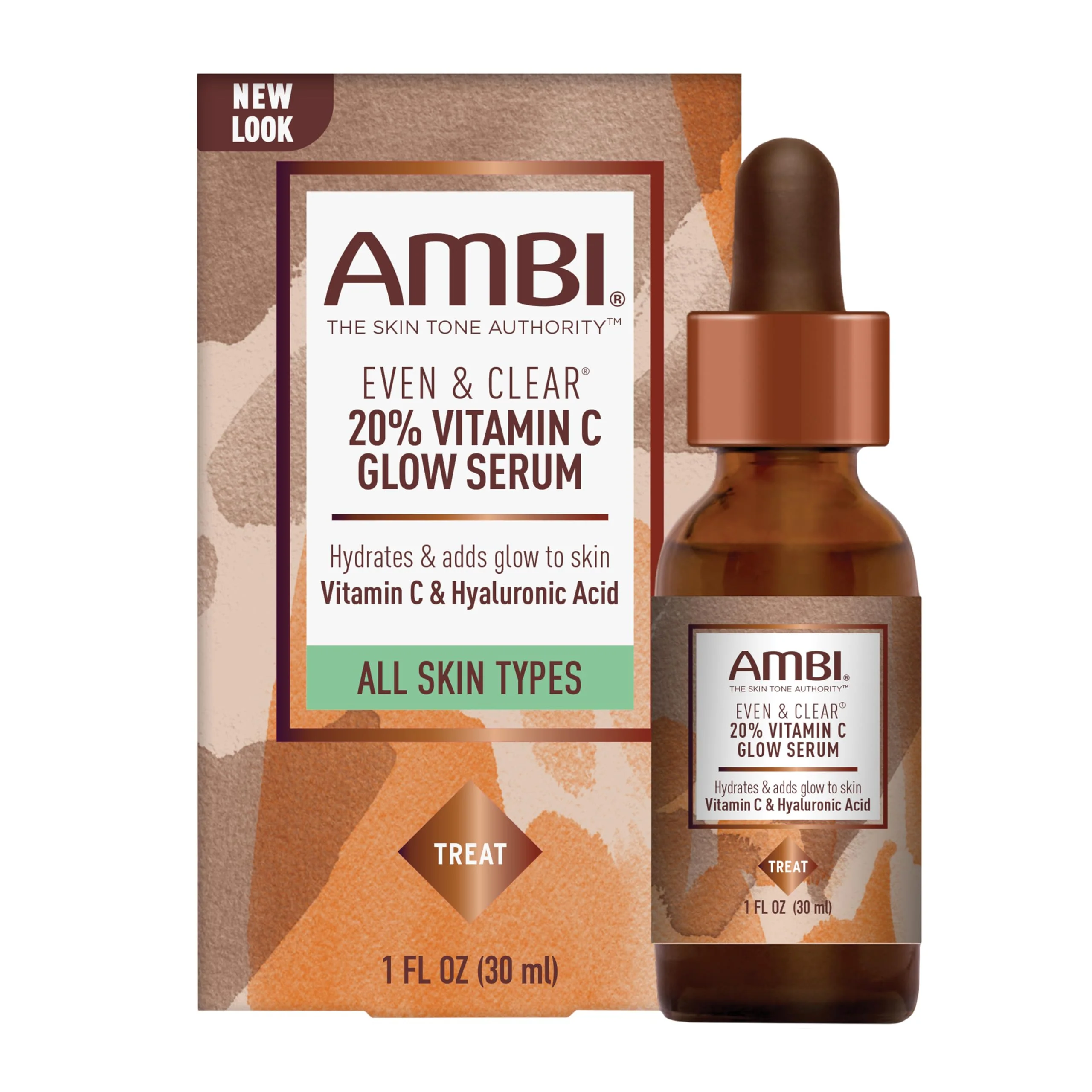 Certified Ambi Even Clear Vitamin C Infused Glow Serum for All Skin Types to help Cleanse Skin Brighten Skin Even Skin Tone Extract 1 Ounce Exceptional