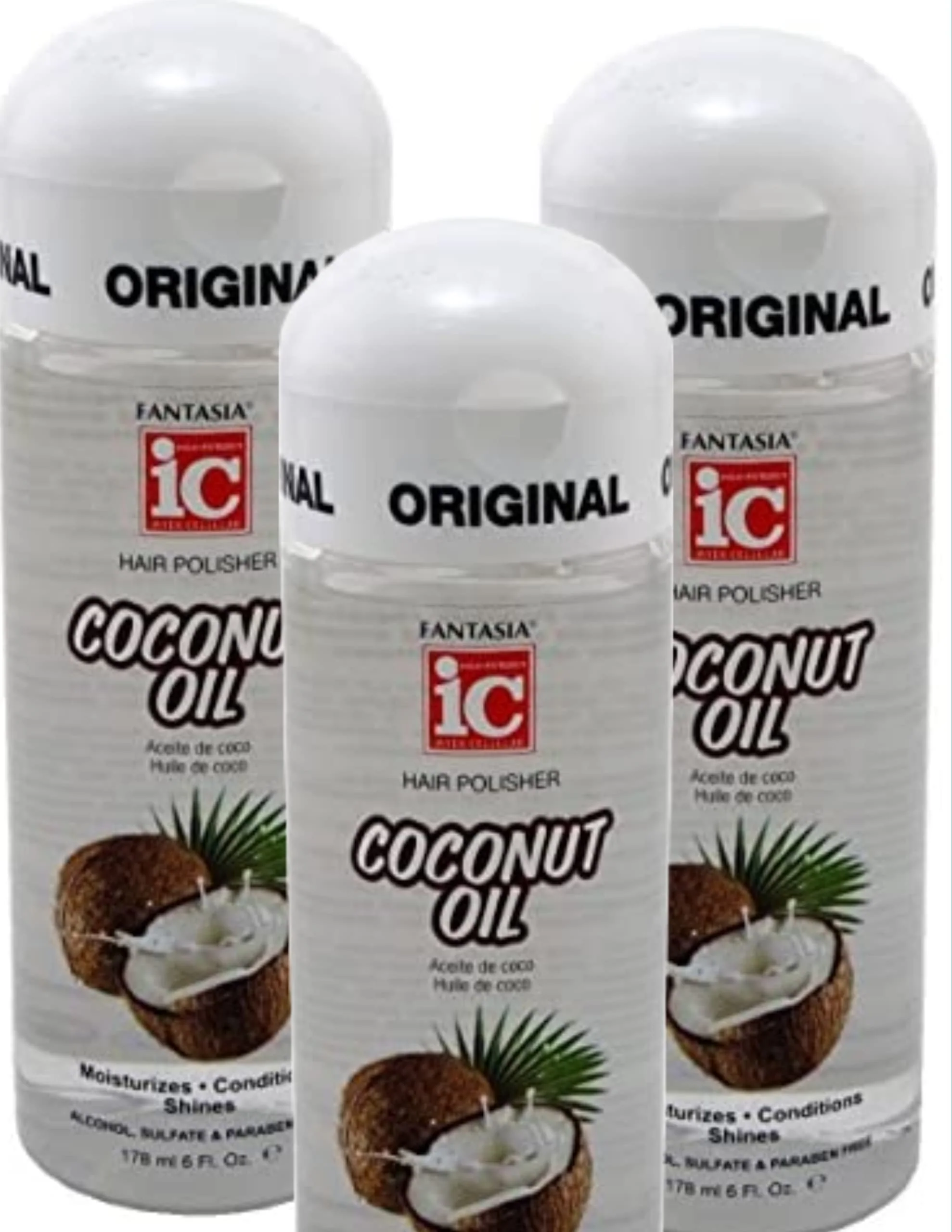 Reliable Fantasia Ic Hair Polisher 6oz Coconut Oil 3 Pack Selected