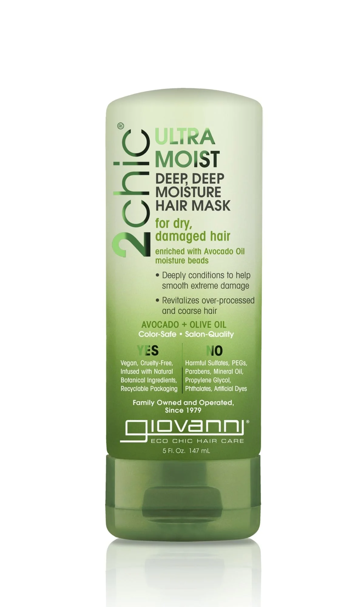 Expertly Made GIOVANNI 2chic Ultra-Moist Deep Deep Moisture Hair Mask - Avocado Olive Oil Creamy Hydration Formula Enriched with Aloe Vera Shea Butter Sophisticated