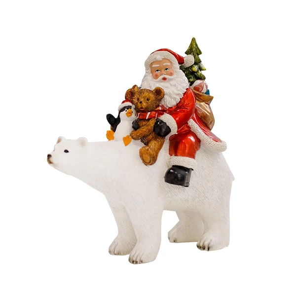 Reliable Maxbell Resin Figurine Decorative Sculpture Christmas Decor Home Bear Riding Elite