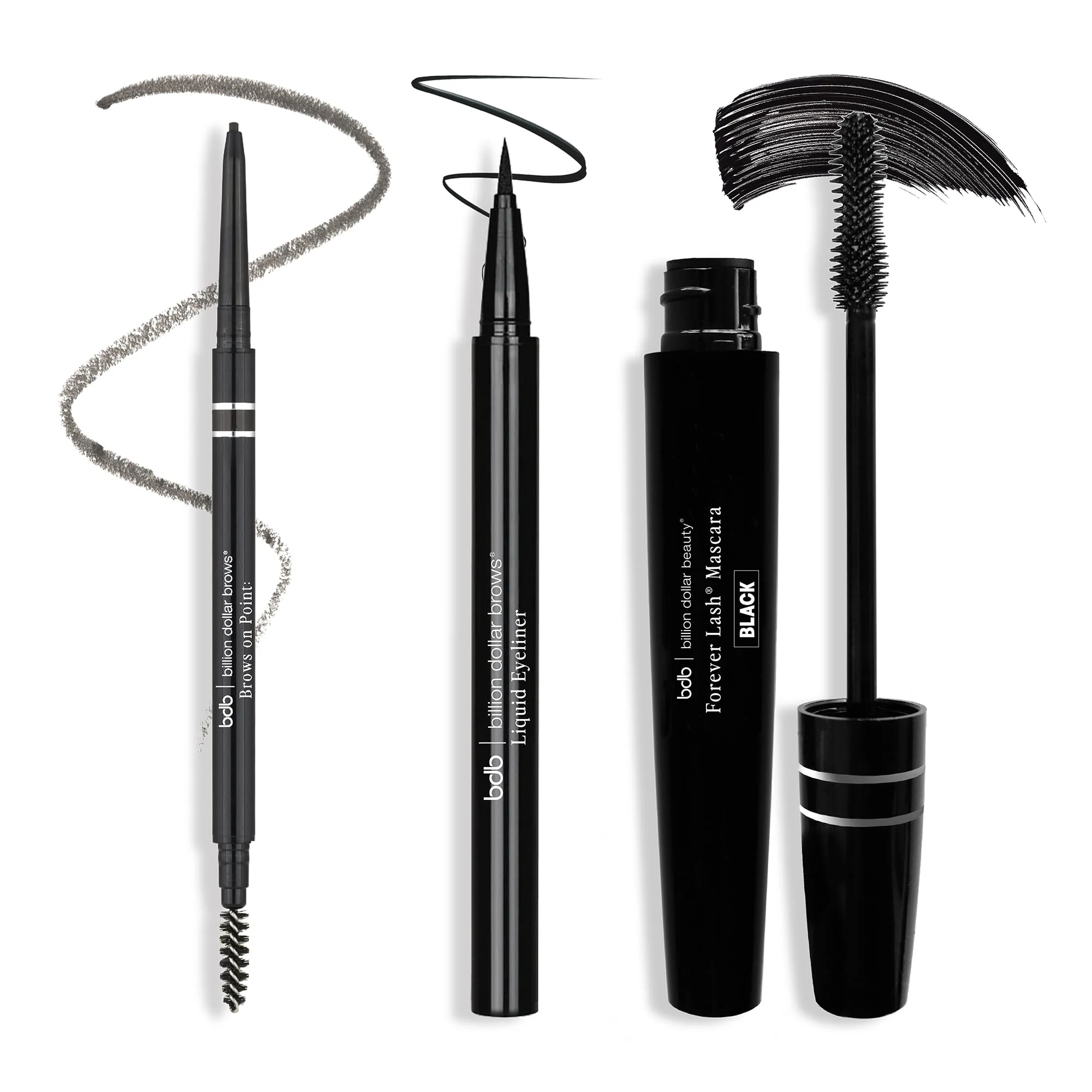 Soft bdb Universal Eyebrow Kit - Eyebrow Pencil Liquid Eyeliner Mascara Long-Lasting Waterproof Raven Black Durable