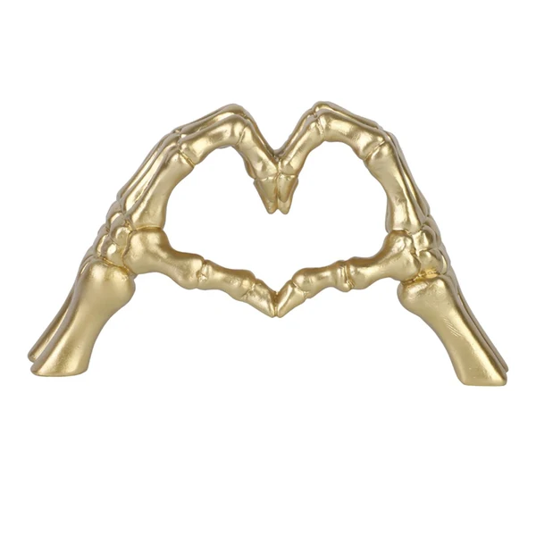 Innovative Maxbell Modern Heart Gesture Ornament Sculpture Figurine Wedding Wine Cabinet Gold Elegant