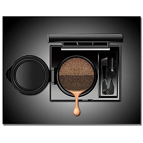 Versatile 2 Colors Waterproof Air Cushion Eyebrow Cream Powder Makeup with Duo 2 End Eyebrow Brushes Dark Brow Set Elegant