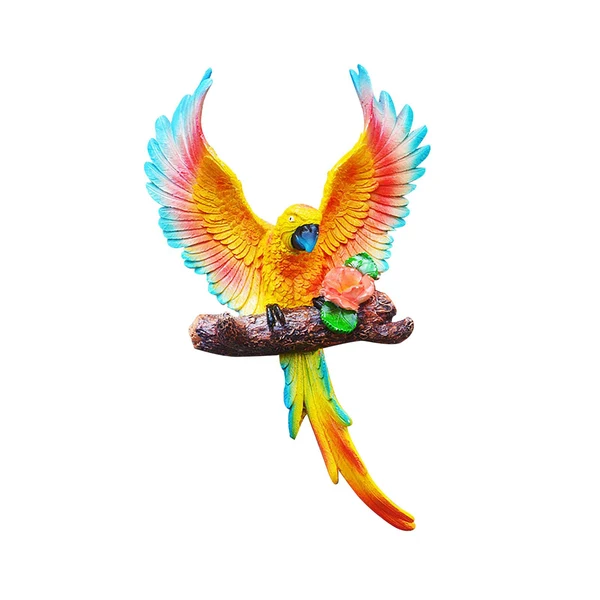 Premium Maxbell istic Parrot Statue Ornament Parrot Wall Decor for Outdoor Indoor Fence Yellow Elite