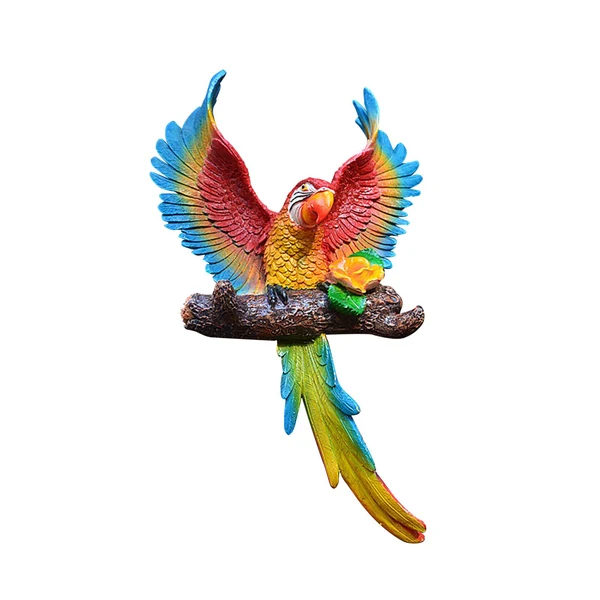 User-Friendly Maxbell istic Parrot Statue Ornament Parrot Wall Decor for Outdoor Indoor Fence Red Efficient