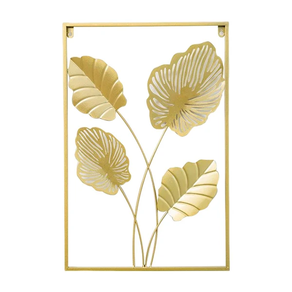 Versatile Maxbell Modern Wall Decor Iron Hanging for Restaurant Office 4 Leaves Reusable