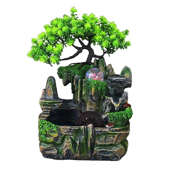 Expertly Made Maxbell Electric Tabletop Water Fountain Rolling Ball Water Sound with Lights Decor without Mist User-Friendly