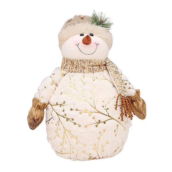 Lightweight Maxbell Christmas Snowman Doll Short Plush for Shopping Mall Window Decoration 22cmx30cmx40cm Secure
