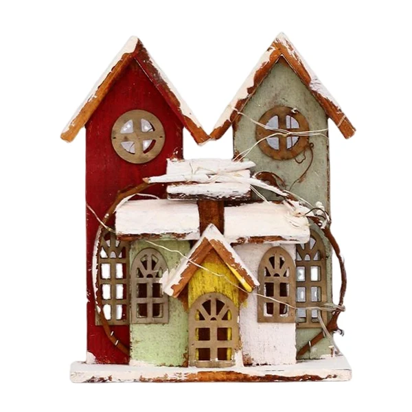 High-Performance Maxbell Mini Lighted House Statue Ornament Light Table Resin Garden Xmas Home Premium